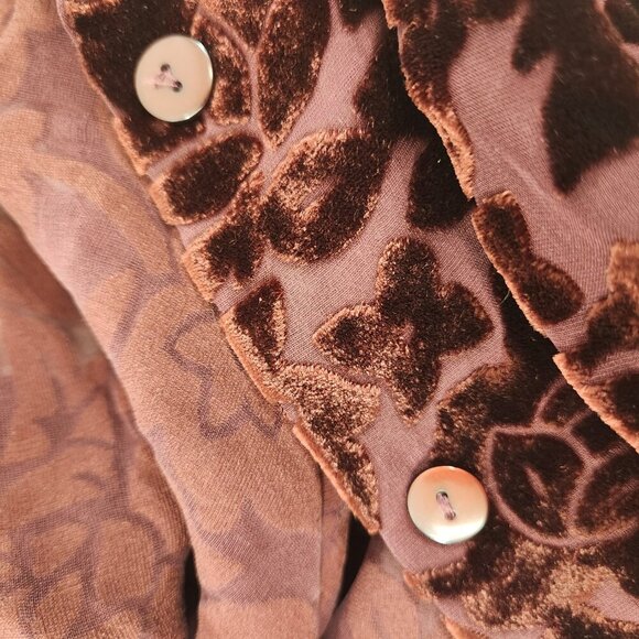 Vintage Anne Carson Sheer Velvet Long Sleeve Top Size Medium Y2k - Picture 7 of 8